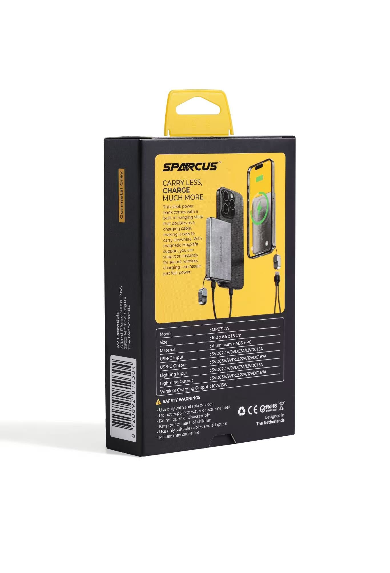 Sparcus MagSafe draadloze powerbank 10000mAh – 20W snelladen